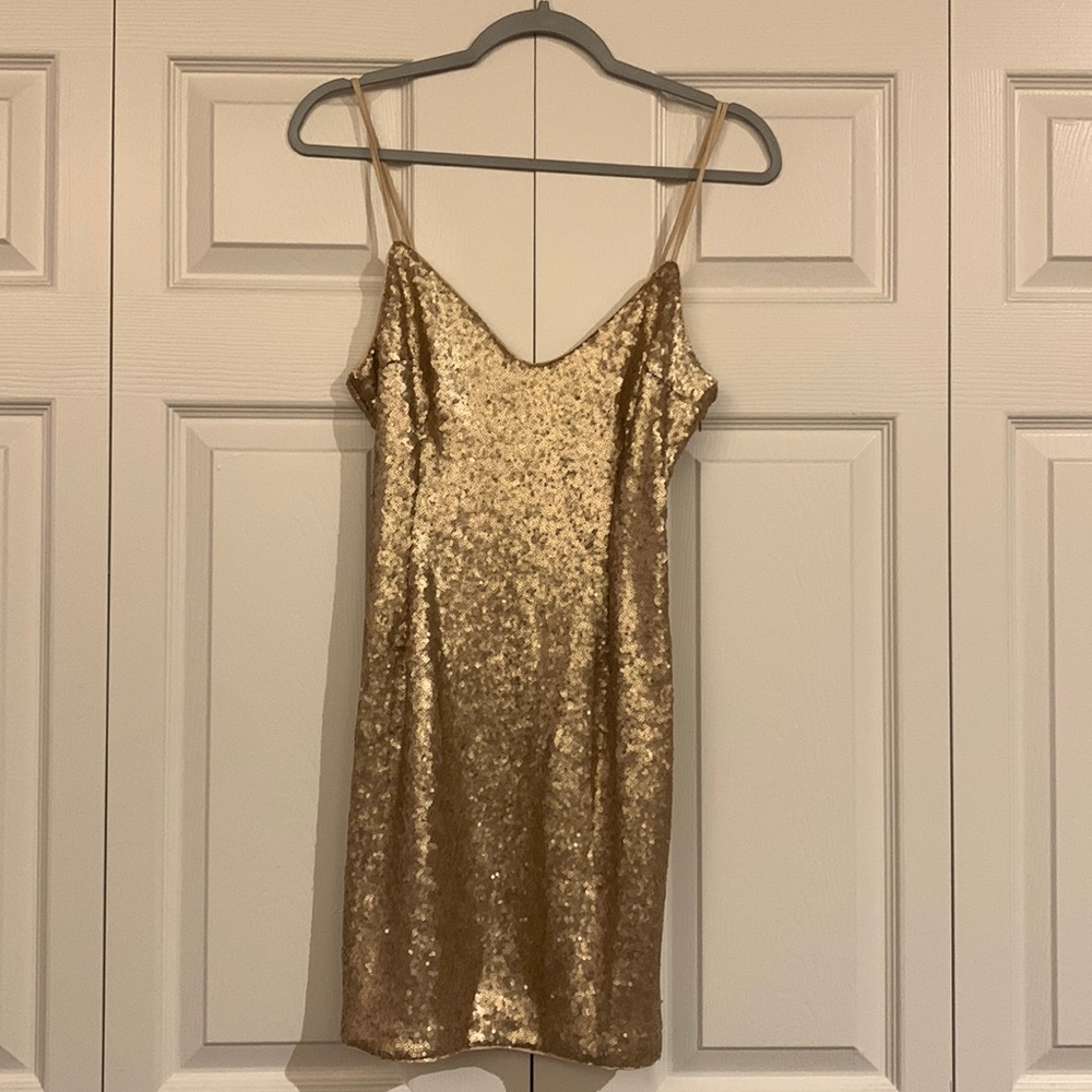 Abercrombie & Fitch Gold Sequin Party Dress